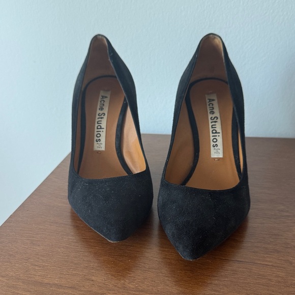 Acne Black Suede Women's Heels - Picture 1 of 2